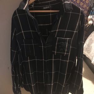 Black and off white flannel